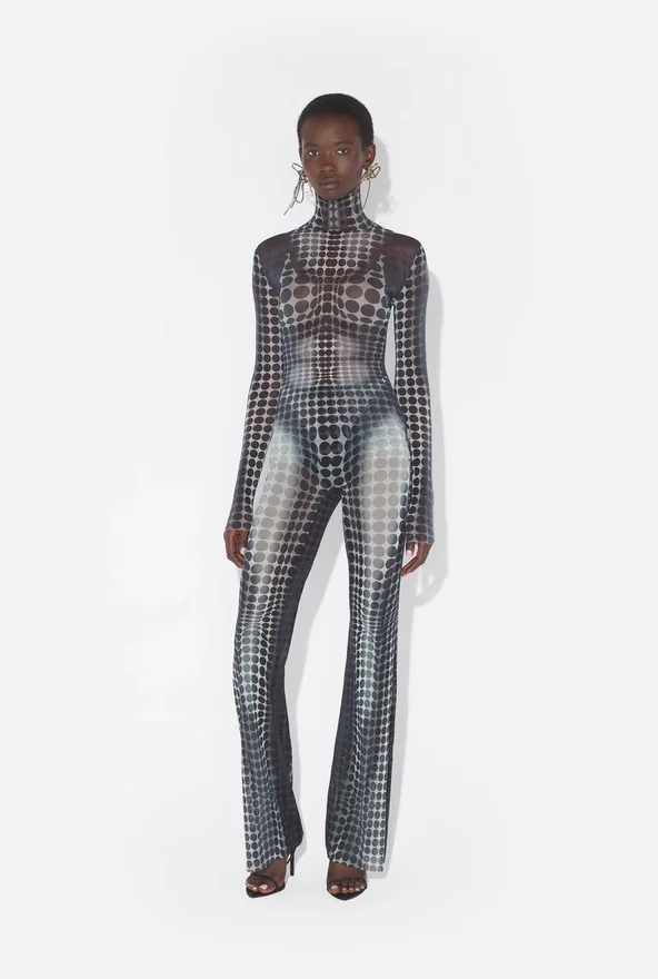 Re-Edition – the Black & White Dots Print Mesh Top Re-Edition – the Black & White Dots Print Mesh Top