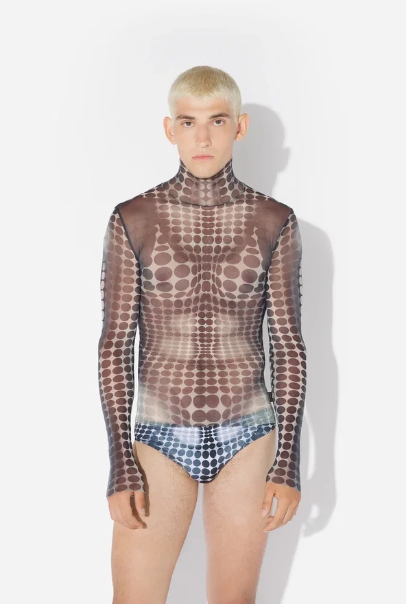 Re-Edition – the Black & White Dots Print Mesh Top Re-Edition – the Black & White Dots Print Mesh Top