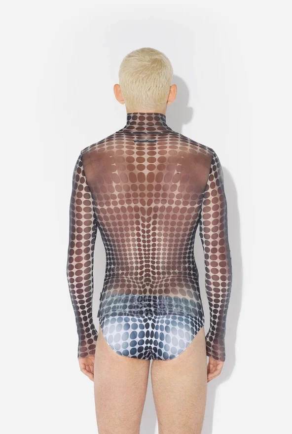 Re-Edition – the Black & White Dots Print Mesh Top Re-Edition – the Black & White Dots Print Mesh Top