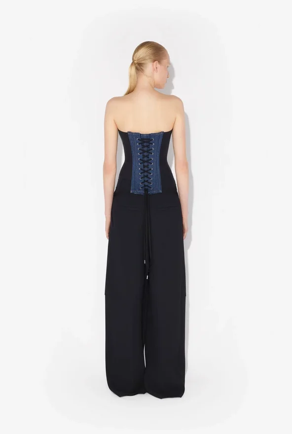 The Bi-Material Denim Corset The Bi-Material Denim Corset