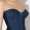 The Bi-Material Denim Corset The Bi-Material Denim Corset