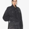 The Black Denim Strap Jacket