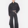 The Black Denim Strap Jacket