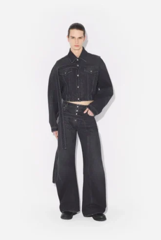 The Black Denim Strap Jacket