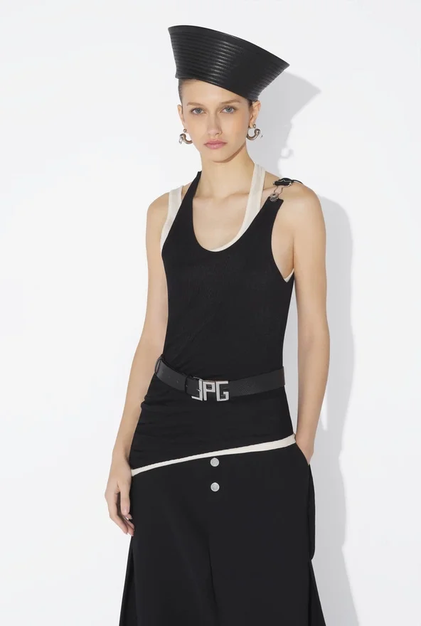 The Black Draped Double Tank Top The Black Draped Double Tank Top