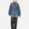 The Blue Denim Jacket with Oversized Sleeves The Blue Denim Jacket with Oversized Sleeves