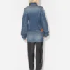 The Blue Denim Jacket with Oversized Sleeves The Blue Denim Jacket with Oversized Sleeves