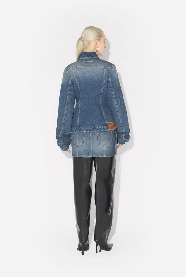 The Blue Denim Jacket with Oversized Sleeves The Blue Denim Jacket with Oversized Sleeves