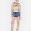 The Buttoned Blue Denim Shorts The Buttoned Blue Denim Shorts