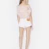 The Buttoned White Denim Shorts The Buttoned White Denim Shorts