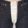 The Contrasting Lace-Up Denim Jeans