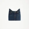 The Curved Denim Mini Skirt