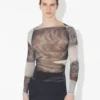 The Gray Blurry Roses Top The Gray Blurry Roses Top