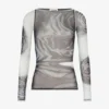 The Gray Blurry Roses Top The Gray Blurry Roses Top