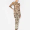 The Long Beige Madaillon Dress