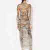 The Long Beige Madaillon Dress