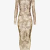The Long Beige Madaillon Dress