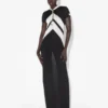The Long Black Dress with Chevrons