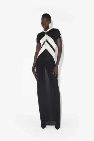 The Long Black Dress with Chevrons The Long Black Dress with Chevrons