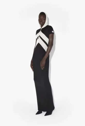 The Long Black Dress with Chevrons The Long Black Dress with Chevrons