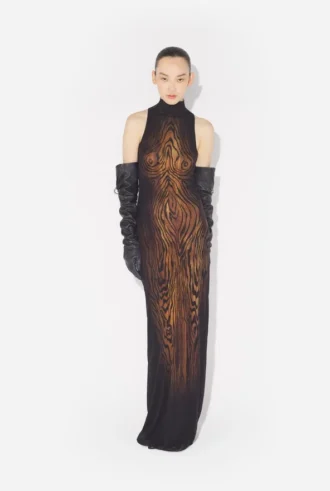 The Long Draped Wood Dress