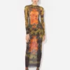 The Long Khaki Madaillon Dress