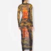 The Long Khaki Madaillon Dress