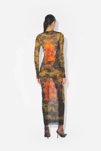 The Long Khaki Madaillon Dress
