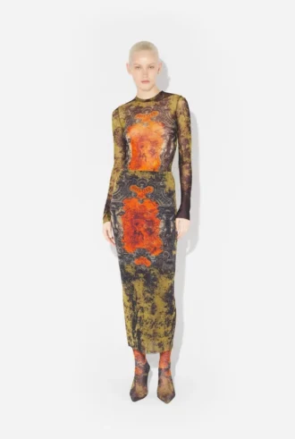 The Long Khaki Madaillon Skirt