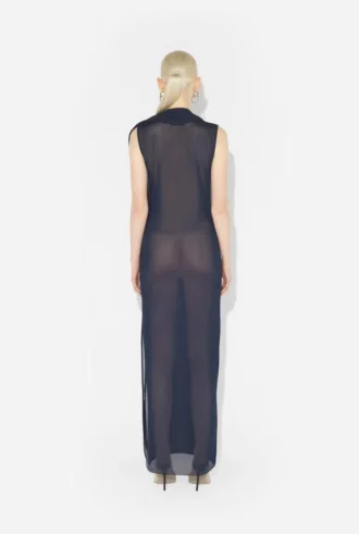 The Long Navy Embroidered Dress