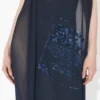 The Long Navy Embroidered Dress