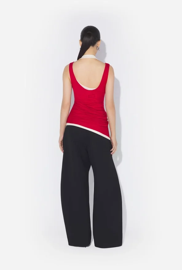 The Red Draped Double Tank Top The Red Draped Double Tank Top