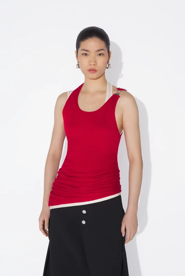 The Red Draped Double Tank Top The Red Draped Double Tank Top
