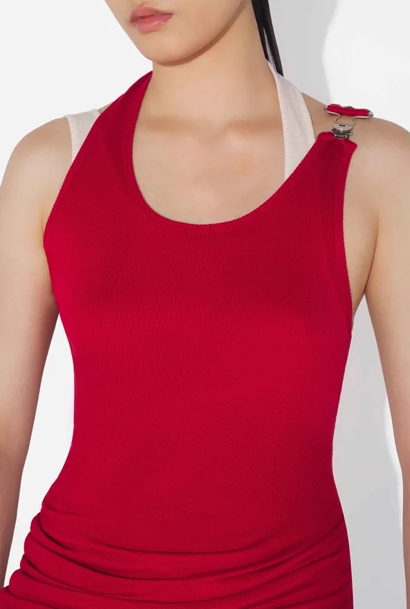 The Red Draped Double Tank Top The Red Draped Double Tank Top