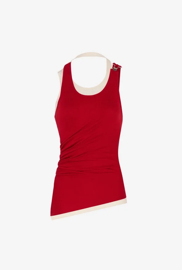 The Red Draped Double Tank Top The Red Draped Double Tank Top