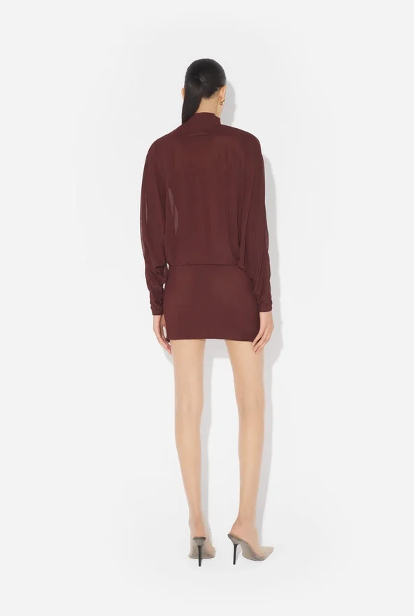 The Short Burgundy Embroidered Dress The Short Burgundy Embroidered Dress