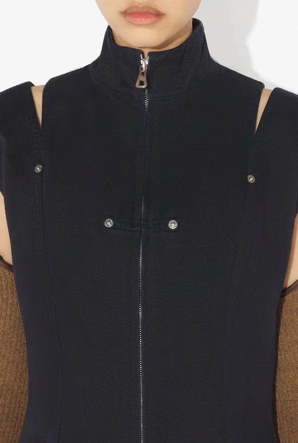 The Short Denim Slit Dress The Short Denim Slit Dress