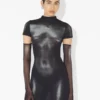 The Short Silver Body Dust Dress